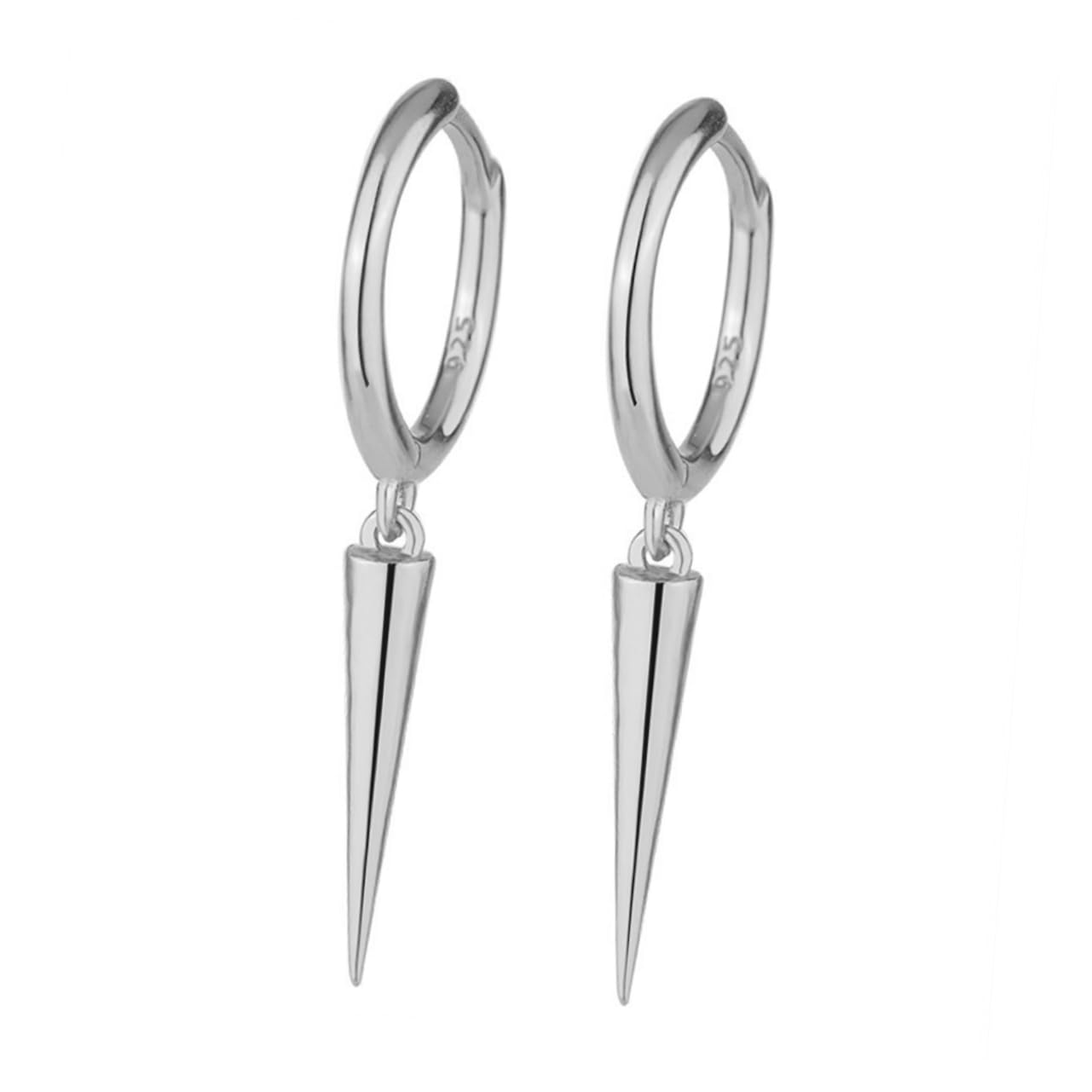 COSMEVIVI 1 Par Oreja Cónica Plata S925 Pendientes Con Pajarita Japonesa Tapones Para Perforar Las Orejas Aretes De Punta Punk Aretes Con Forma De Triángulo Pendientes Simples Hombres