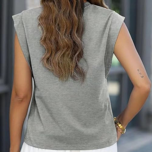 Women's Sleeveless Vest Tank Tops Crew Neck Sleeveless Casual Sold Color Tops 1981 Summer Clothes4
