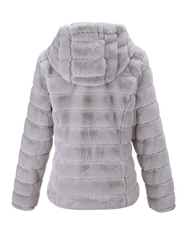 Bellivera Women's Faux Fur Coat Shearling Fluffy Fuzzy Shaggy Hood Sherpa-Lined Fleece Jacket2