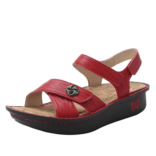 Image of Alegria Women Kelsi Cross Strap Adjustable Leather Sandal