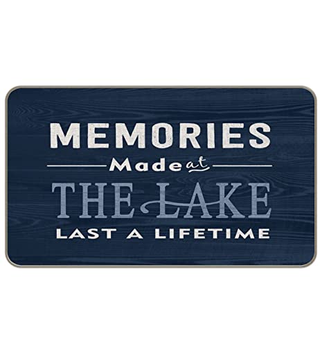 MIXDING Memories Made at The Lake Last A Lifetime Entrance Door Mat 17x30 Inch Doormats Decor, Nautical Lake House Home Front Door Porch Outdoor Indoor Decorations