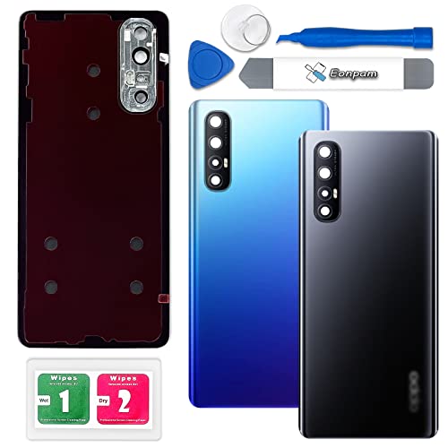 Eonpam Back Cover Glass for Oppo Find X2 Neo/Oppo Reno3 Pro 5G Rear Glass Replacement with Camera Lens + Repair Kit Genuine Rear Housing (Black)