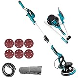 Drywall Sander, 850w Electric Foldable Ceiling Wall Sander With Dust Collection, 5 Variable Speed Popcorn Ceiling Removal Tool, Led Light, Extendable Handle