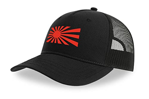 Casquette de camionneur JDM avec visière incurvée et maille filet aérée noire