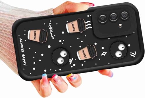 Image of Compatible for Samsung Galaxy A16 5G Cute Fun 3D Ball Cartoon Coffee Liquid Silicone Soft Case Phone Case Back Cover for Samsung Galaxy A16 5G (Black)