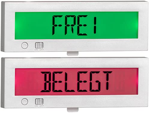 Go2 Frei Belegt Türschild| Digitales Frei Besetzt Schild | LED Anzeige rot oder grün hinterleuchtet | mehrsprachig | Bitte nicht stören für Büro oder privat