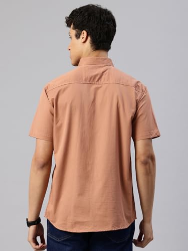 Image of Majestic Man Slim Fit Pure Cotton Half Sleeve Solid Casual Shirt