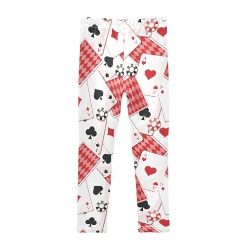 ZZKKO Girls Leggings Playing Cards Toddler Girls Clothes Leggings for Girls Toddler Girls Leggings 3-4T2