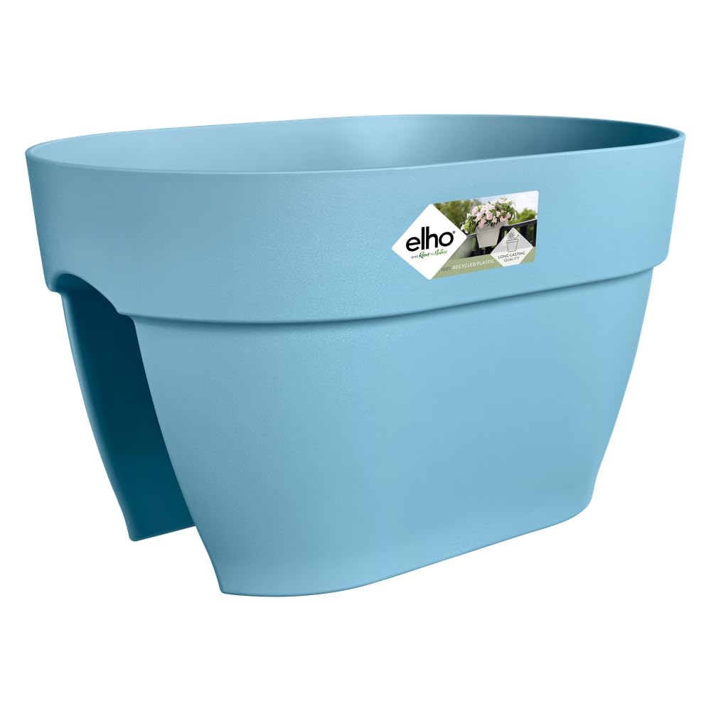 elho Vibia Campana Flower Bridge 40 - Übertopf für Balkon & Außen - Ø 39.0 x H 22.0 cm - Blau/Vintage Blau