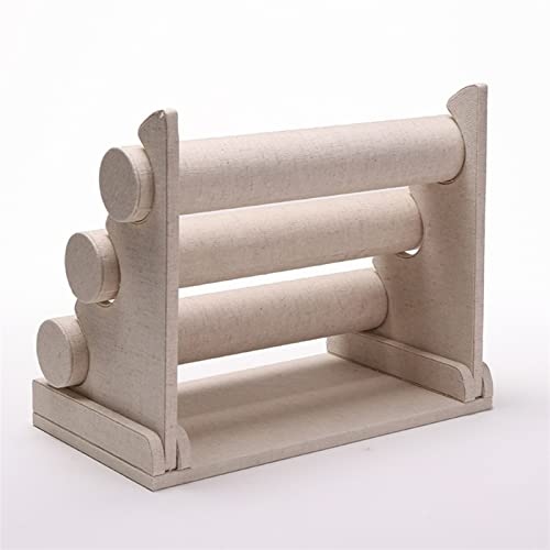 Feiyiyang Jewellery Display Stand Jewelry Holde Detachable Bracelet Holder Three Tier Jewelry Display Stand Stylish Wrist Watch Organizer Jewelry Display Props Necklace Rack (Color : Beige) #TOP2