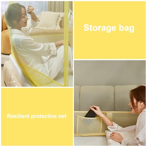 Image of Dawnwake Mosquito Net, Anti-Fall Mosquito Neting Bed for Babies /Adult /Outdoor,Portable Foldable Travel /Camping Mosquito Net Tent, Suit for King Size Bed (Yellow, 200 * 180cm)