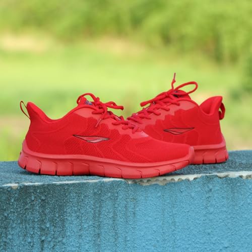 Men's Red Casual Sneakers, Lightweight Comfortable Walking Shoes for Sports and Daily Wear4