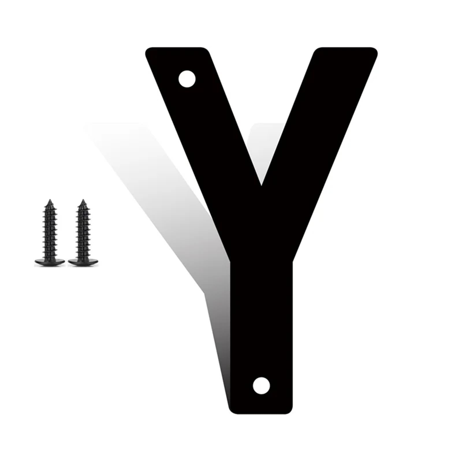 3/4/5/6/7/8 Inch Modern Iron House Numbers with Screws Black Iron Door Number 0-9 Letters A-Z 3D Address Numbers Waterproof Exterior Decorative for Outside House Apartment Yard Mail Box Post Street(6i