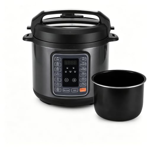 Image of Simple Deluxe Electric Pressure Cooker 8.5Qt, 12 Presets Instant Multi Cooker, Olla de Presion Nonstick Pot 8 Quarts for Slow Cook, Rice Cook, Steam, Saute, Canning, Yogurt Maker, Warm, Black