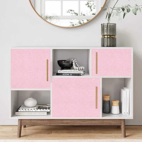 Image of 16 inch X 118 inch Pink Wallpaper Embossed Self Adhesive Peel and Stick Removable Home Decorative Vinyl Film Cabinet Furniture Countertop Solid Color Shelf Paper Silk