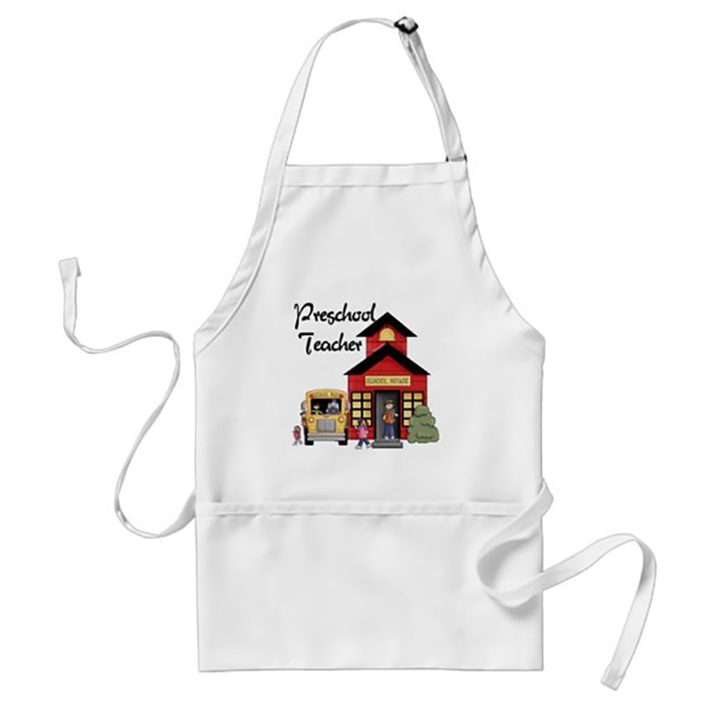FaceYee School House Preschool Teacher Adult Apron Kitchen Decor Chef Gift Color:Schoolhouse