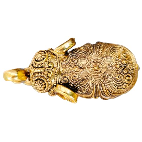 Image of Brass Elephant Statue for Home Decor, Good Luck, Vastu, Feng Shui, Office & Gift - Handmade Decorative Elephant Figurine for Wealth & Prosperity (3 Inch)