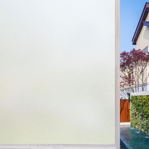 Vinilos para Ventanas 45 x 250 cm Anti 96% UV Calor Fácilmente Decorativos Reutilizar Estático Vinilo Adhesivo Cristal Lámina Privacidad Ventana para Baño, Cocina, Mate Puro