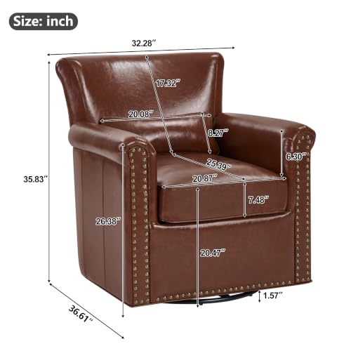 Merax Swivel Leather Accent Chair