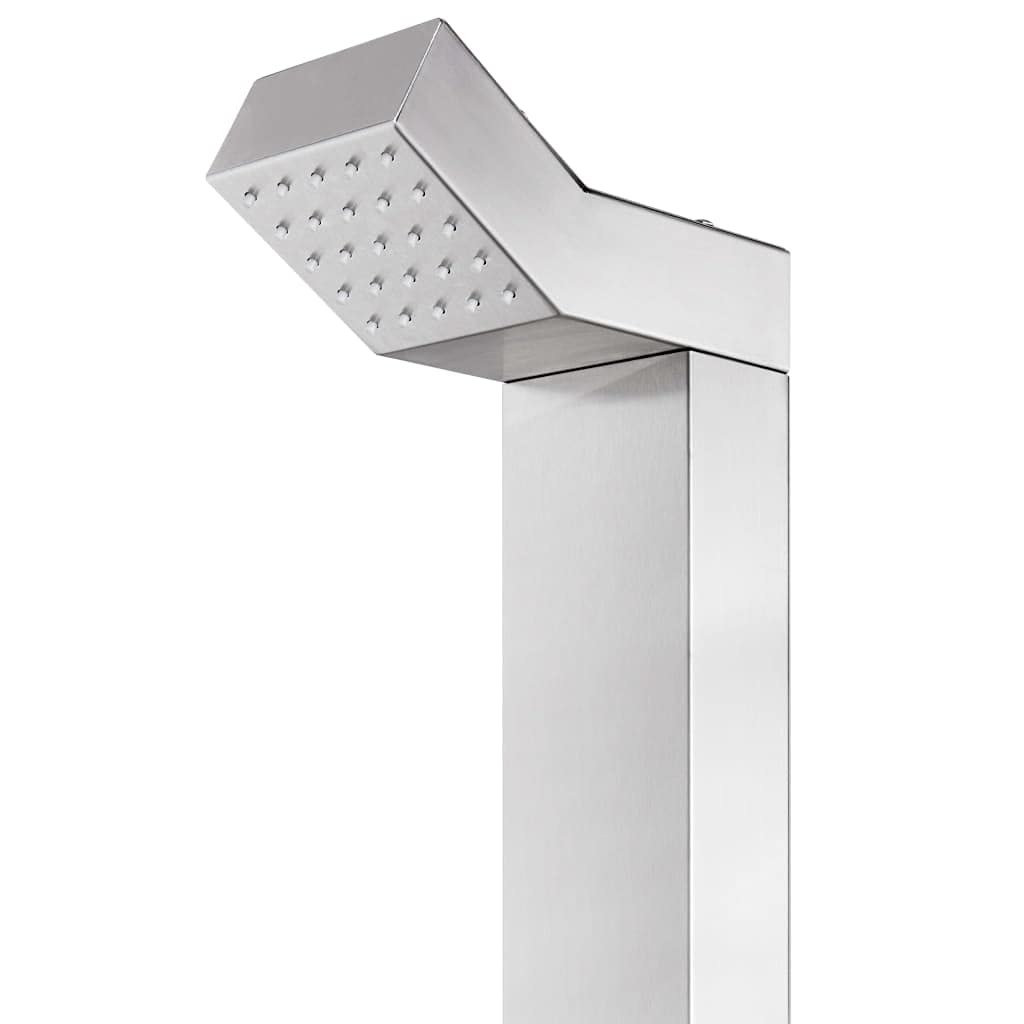 Generic Prysznic Ogrodowy ze Stali Nierdzewnej, Nowoczesny Design z głowicą, Kranem do Mycia Rąk i Stóp, 220 Cm, Wielofunkcyjny Prysznic Zewnętrzny do Basenu, Stal Nierdzewna 201 i 304,