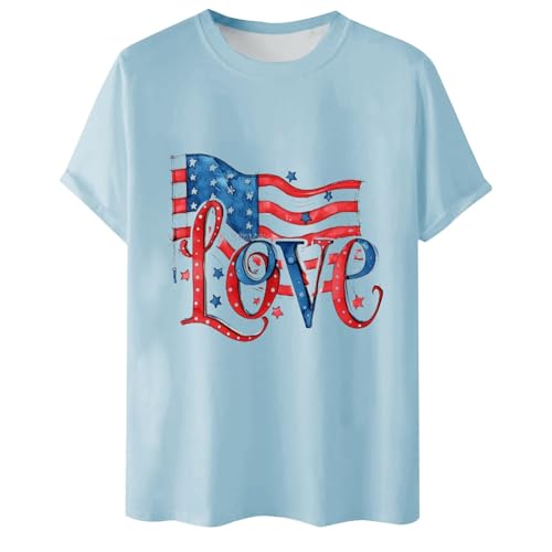 Valentine's Tshirt Cute Heart Graphic Tees Funny Cassette Tape Letter Print Splicing Short Long (1-Light Blue, XXXL)