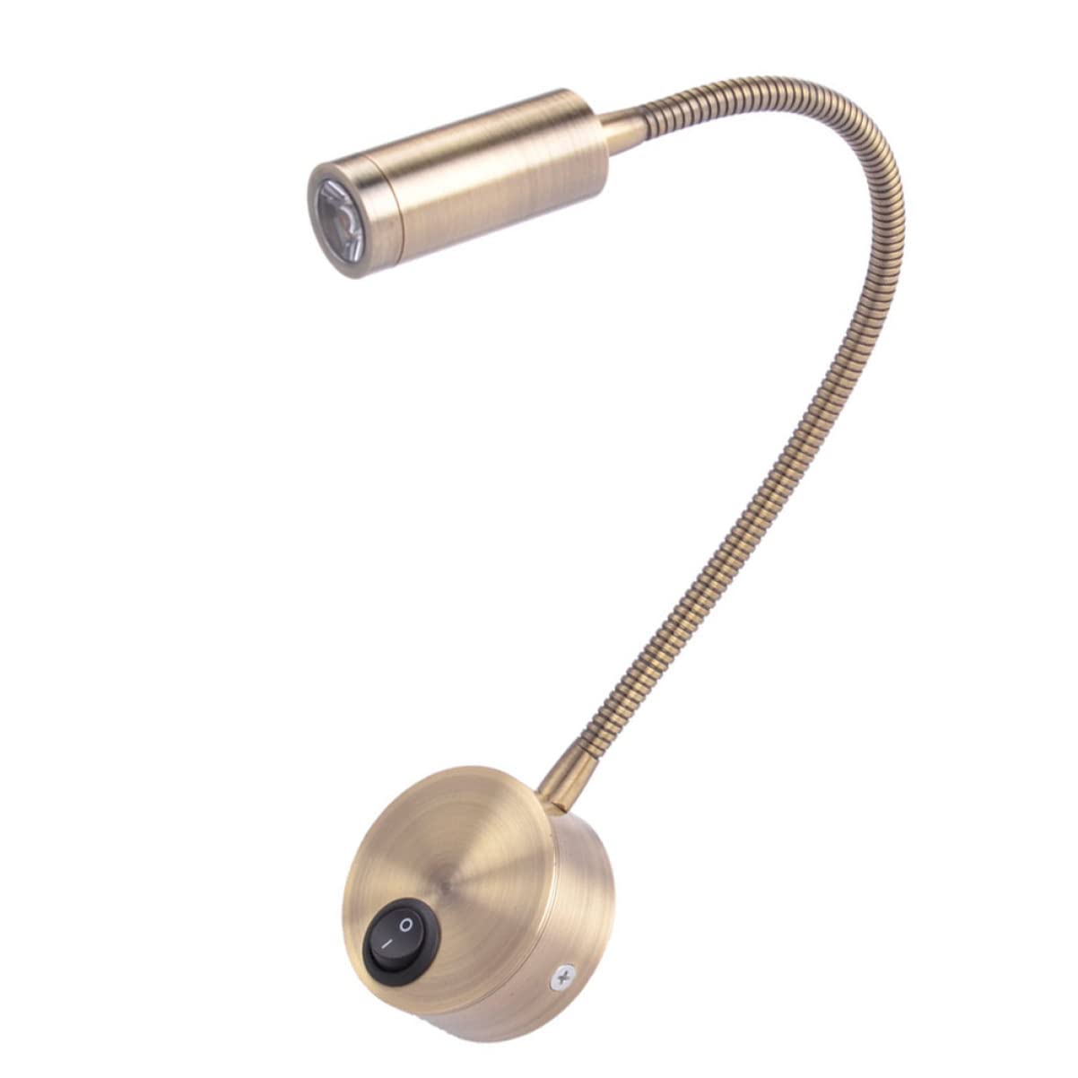 Lampe de lecture murale dorée flexible pour un coin lecture de chevet