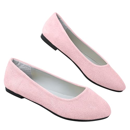 Women's Flats Shoes Pointed Toe Ballet Flats Comfortable PU Leather Wide Width Slip-on Dress Shoes for Women