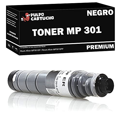 Pulpo Cartucho - Toner Genérico MP 301 Negro Compatible con Ricoh 842025 - Valido para Impresoras Aficio MP301SP, Aficio MP301SPF
