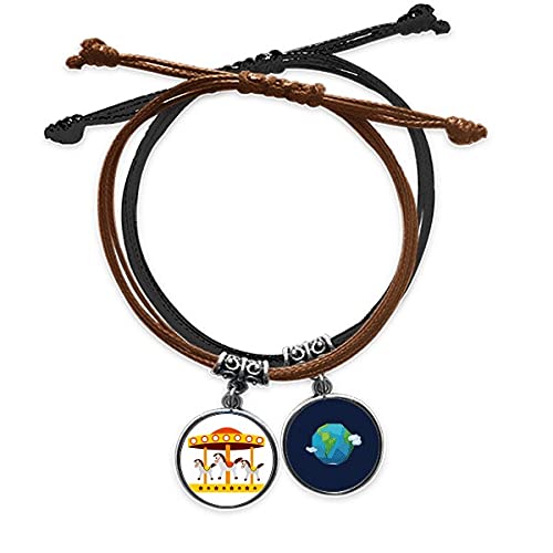 Pulsera de carrusel el regalo original de cuero con cuerda
