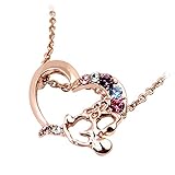 ディズニー ネックレス スワロフスキー ネックレス ミニー ミニーちゃん オープンハート アクセサリー 大人ディズニー Disney 結婚記念日 ディズニージュエリー 用レディース (24金加工/ピンクゴールド) [並行輸入品]