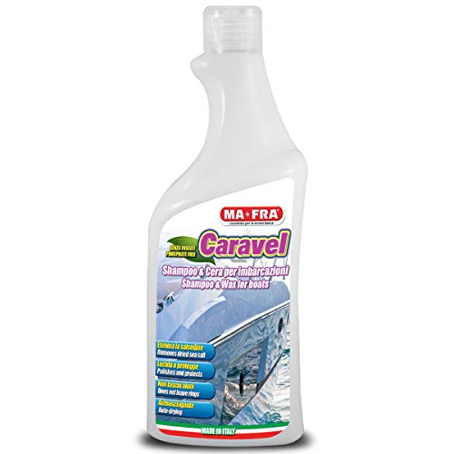 Ma-Fra, Linea Boat, Caravel, champú y Cera específicos para embarcaciones, Efecto Hydro Speed, Formato de 750 ml