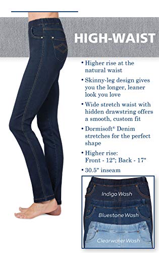 PajamaJeans Women Jeans Stretchy - Womens Jeans High Waisted, Indigo, XS3