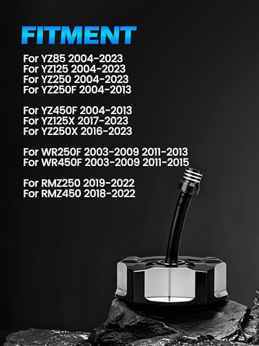 Image of JFG RACING Dirt Bike Gas Cap,CNC 6061 Aluminum Fuel Tank Cap with Vent Hose for YZ250 YZ85 YZ125 04-23 /YZ250F YZ450F 04-13 /YZ125X 17-23 /YZ250X 16-23 /WR250F 03-09 11-13 /WR450F 03-09 11-15 Black
