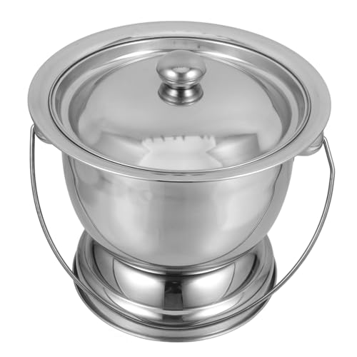 WATIIFUFU ステンレス スチール 尿 バケツ 大人 部屋 ポット ステンレス スチール 部屋 ポット カバー付き 夜間 小便器 便器 バケツ カバー付き 子供用 つば ステンレス スチール 小