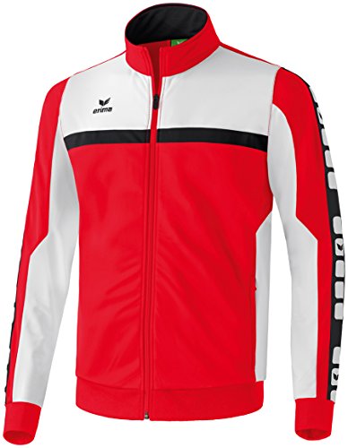Erima Herren Sportsjacke 5-Cubes, Rot/Weiß/Schwarz, M, 102513
