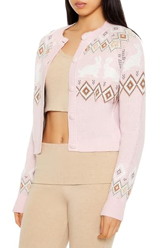 Forever 21 Women's Fair Isle Bunny Cardigan Sweater4