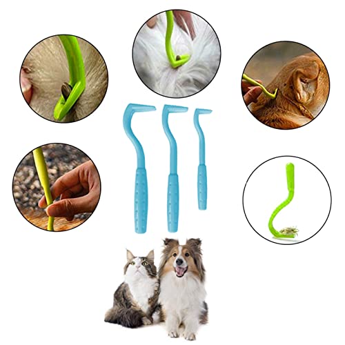 IZyufan 3 Größen Zeckenhaken Set, Zeckenentfernung In Sekunden, Zeckenzange Zeckenentferner für Hund, Katze & Pferd, und Mensch, Perfekt für Jedes Zeckennotfallset(Blau)