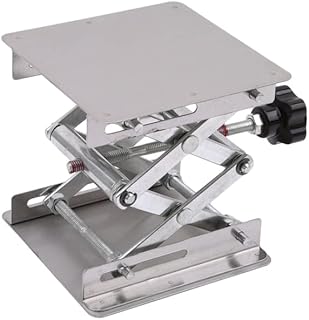 Lift Table Woodworking Engraving Lab Lifting Stand Rack Lift Platform Woodworking Benches Manual Stainless Steel Lifting Table - (Color: silver)