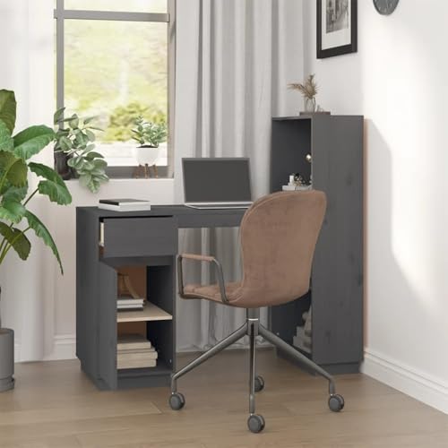 Bureau d'ordinateur en pin massif table en PC avec étagère