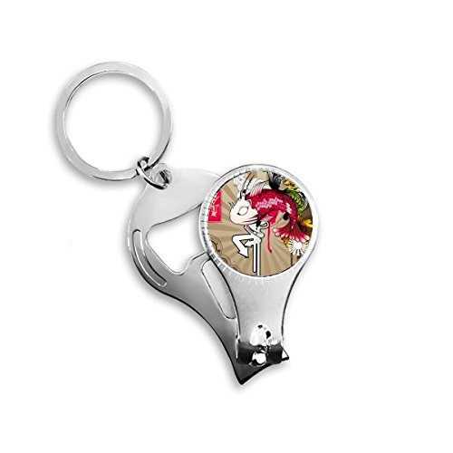 Porte-clés carpe japonaise avec coupe-ongles et décapsuleur intégrés