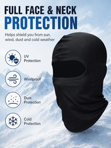 Image of SATINIOR 6 Pcs Ski Mask Cover Balaclava Full Face Mask Summer Face Cover UV Windproof Balaclava for Men Women Outdoor Sports