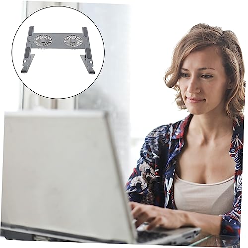 Soporte ajustable para laptop con ventilador y aluminio miniatura 3