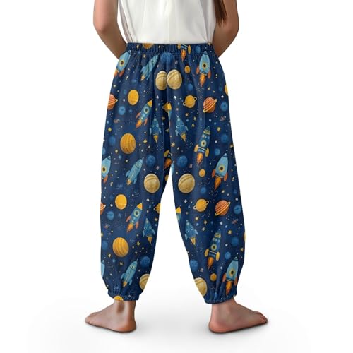 Image of Unisex Little Kids Yoga Trousers Bohemian Beach Pants Baggy Harem Activewear for Boys and Girls Age 3-10