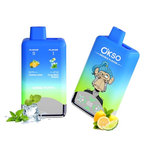 �y�_�u���t���[�o�[�zOKSO �d�q�^�o�R �g���̂� 60000��z���\ 2in1�t���[�o�[ ��e�� LED�f�B�X�v���C���� Type-C�[�d�� 650mAh�o�b�e���[ ���� �����^�� �V�[�V�� �x�C�v vape �։��p�C�| �^�[���Ȃ� �j�R�`������ (�N