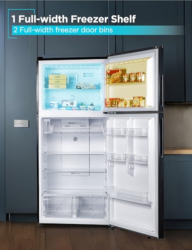 Image of BLACK+DECKER 16.4 Cu. Ft. Top Mount Refrigerator with Freezer, 2 Door Fridge with Separate Temperature Controls, Auto Defrost, Full Size Kitchen Appliance For Homes and Apartments, BR1640KB, Black