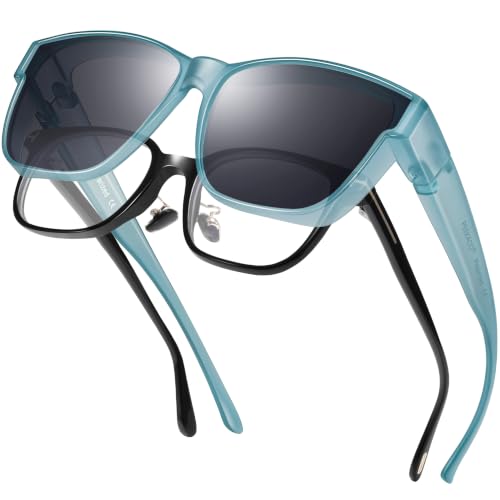 Image of Polarized Sunglasses Fit Over Glasses for Women Men, Oversized Square Sun Glasses UV400 Protection