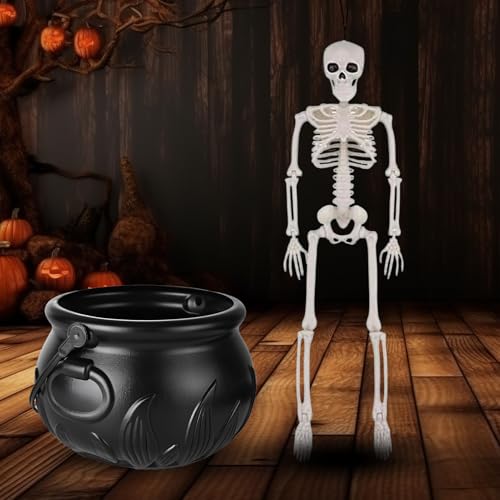 Chaudron de sorcière d'Halloween pour décoration de table intérieure ou jardin