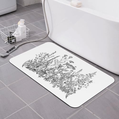 Tapis de bain super absorbant en diatomite fin lavable de 80 cm - 2