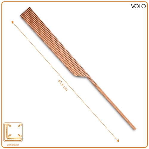 Image of VOLO Cabinet Handle - Multi-Use Pull Handle for Wardrobes, Drawers, Sliding Closets, and Doors in Kitchen, Office, Bedroom (SAC-59) (1 Pair Left & Right) (Rose Gold, 600MM (24 Inch))