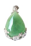 collar perro verde agua 100% nuevo TOOGOO(R) Mujeres angel Lagrimas Agua Gota Semi-Preciosas Piedras Colgante - Aventurina Verde